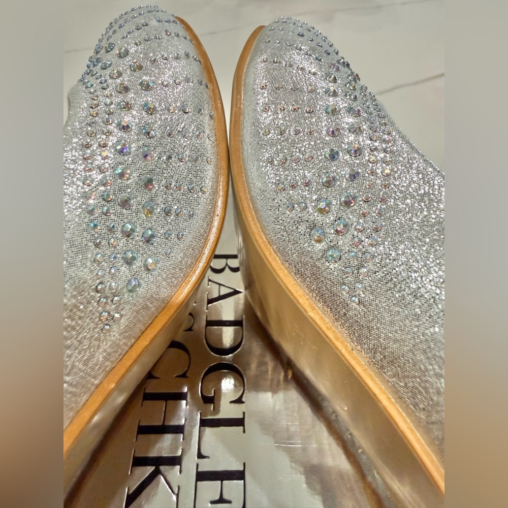 Badgley Mischka Silver Girls Dress Shoes-Size 4 - Picture 8 of 13